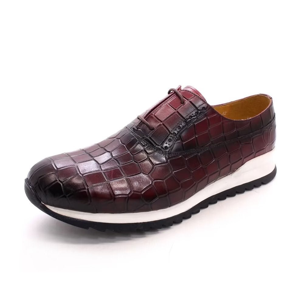 Crocodile embossed clearance leather shoes