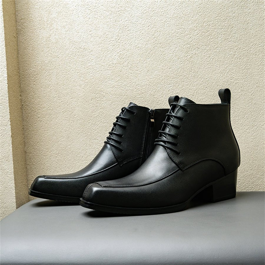 ExoticLeather Lace-Up Chelsea Boots