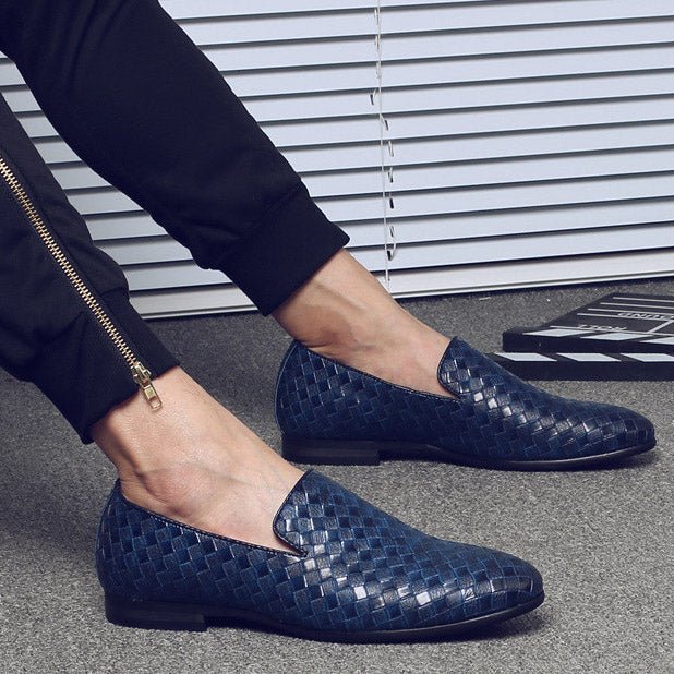 Blue patent leather loafers on sale