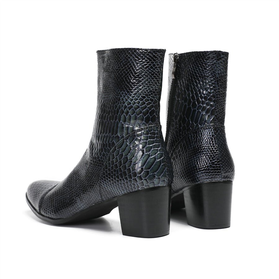 Ladon black crocodile platform sales ankle boots