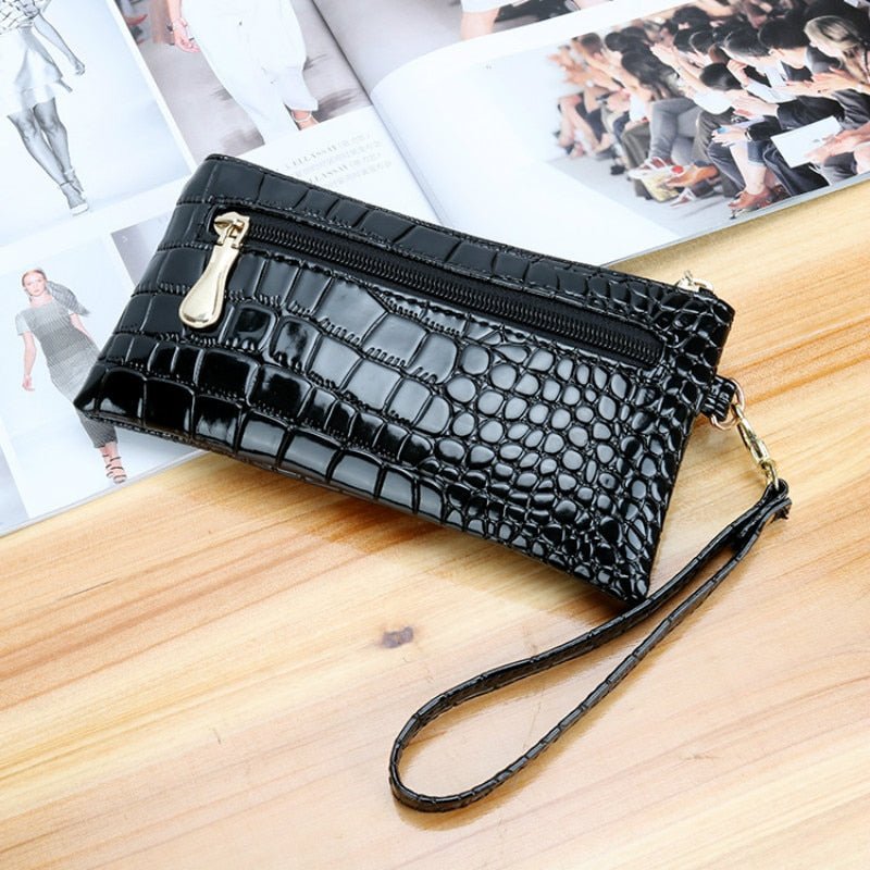 Shop at Crocodile Wear | LuxeCroco Double Zip Long Clutch Wallet