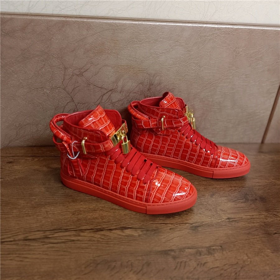 Louis Vuitton High Top Sneakers Trainers Croc Embossed 9.5