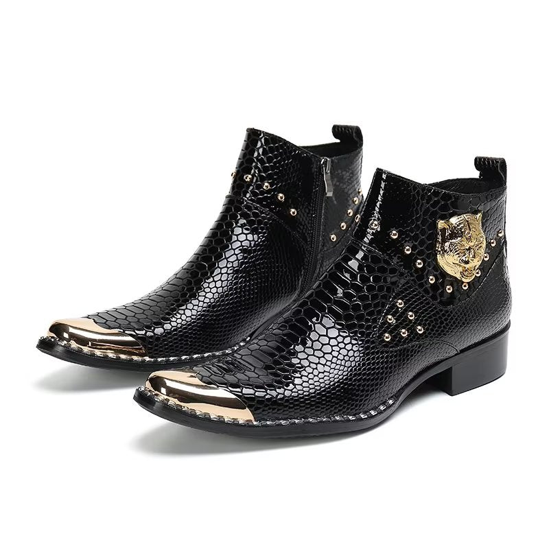 靴 Tornado mart fur croco leather boots tornado mart fur croco leather boots y2k（𝔇ℜℑ𝔈𝔚 | Tornado
