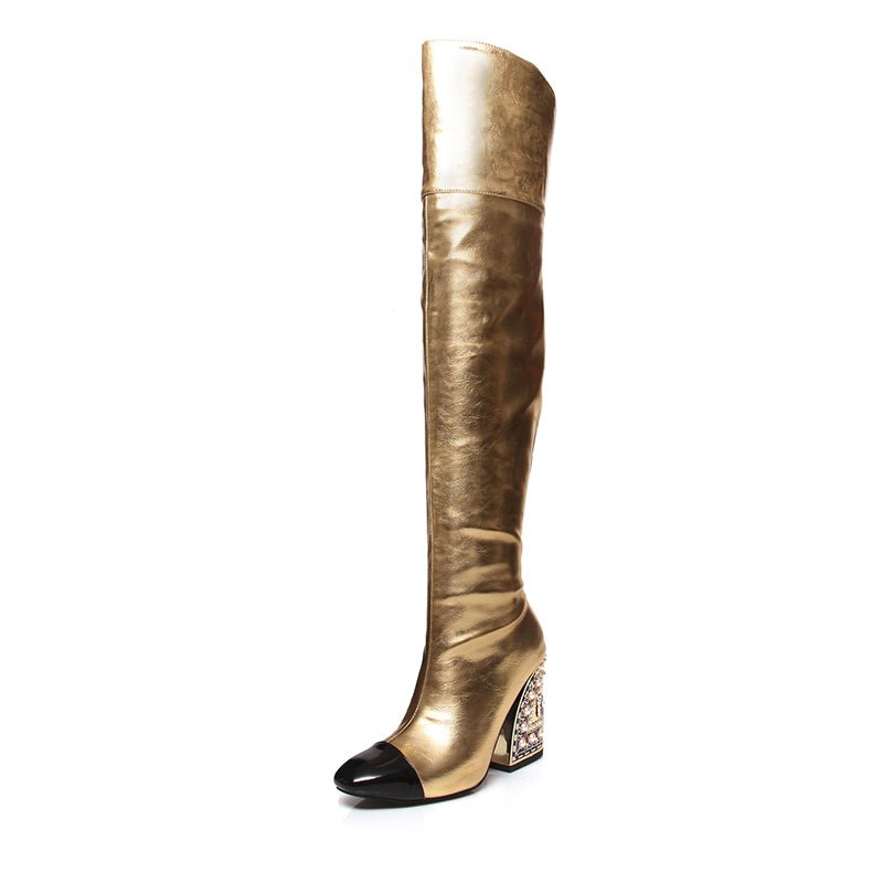 Exotic knee deals high boots