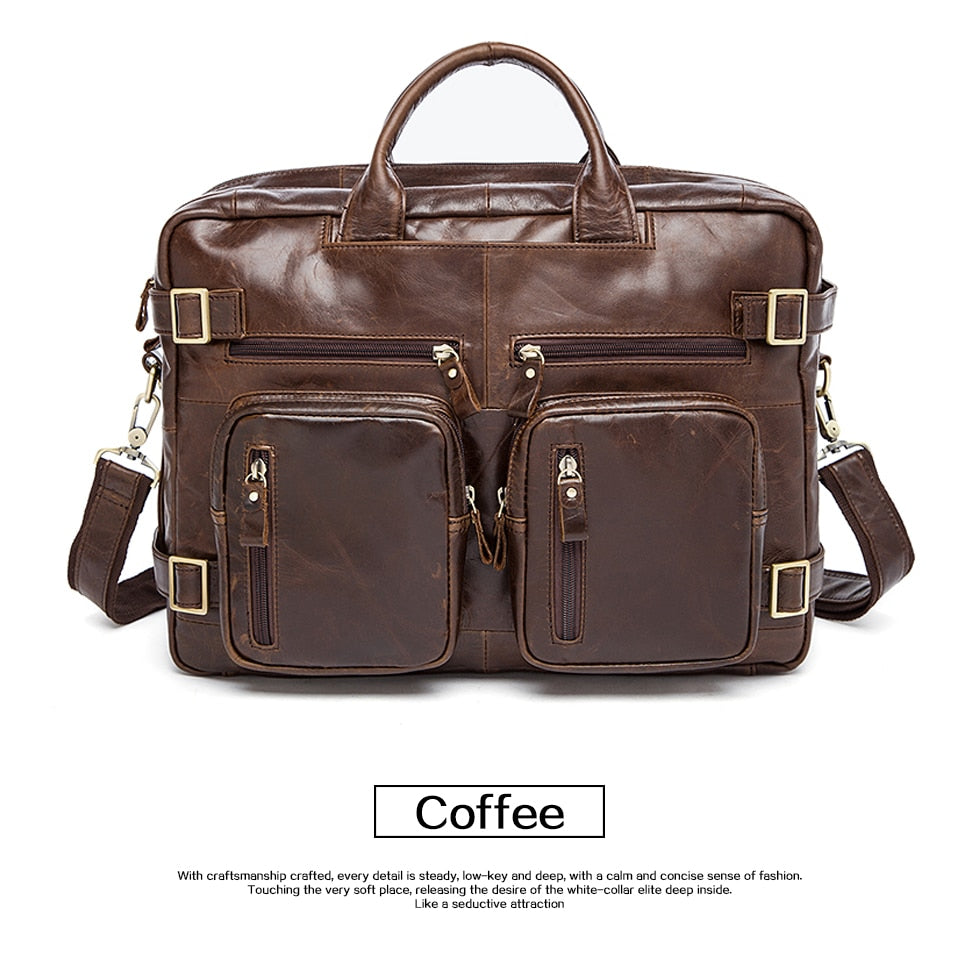 CrocLuxe Exotic Leather Travel Messenger Bag