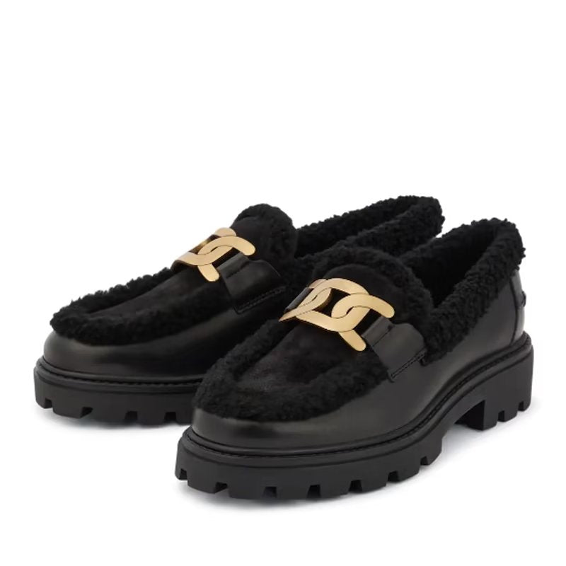 Fur lined slip on on sale loafers